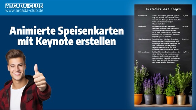 Animierte Speisenkarten mit Keynote erstellen